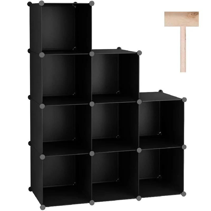 Cube Storage, 9-Cube Bookshelf, Plastic Closet Cabinet Organizer, Diy Stackable