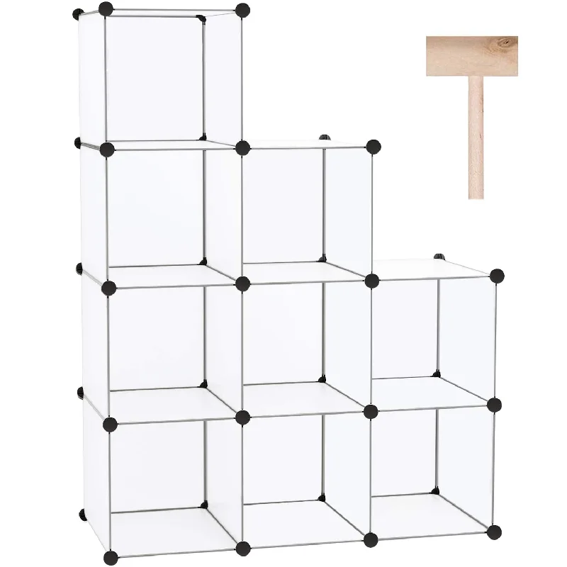 Cube Storage, 9-Cube Plastic Closet Cabinet Organizer, Diy Stackable Bookshelf,