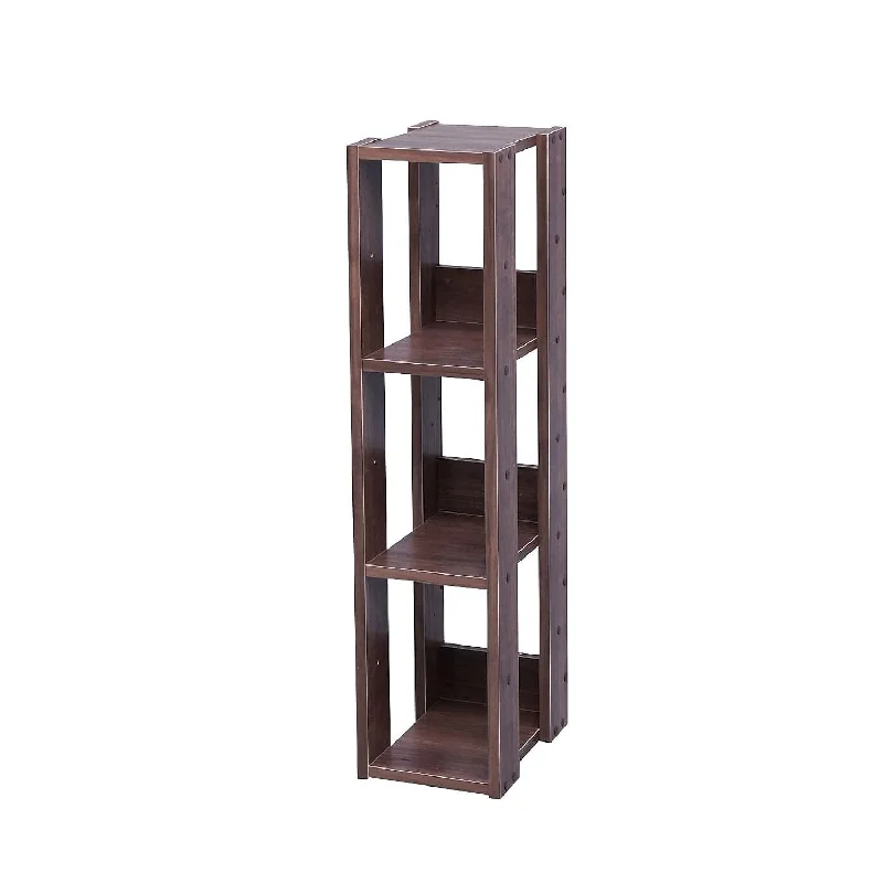 Iris Usa 3-Tier 8" Slim Open Wooden Bookshelf With Adjustable Shelves, Easy As