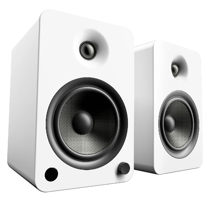 Kanto YU6 Powered Bookshelf Speakers with Bluetooth and Phono Preamp, Matte White