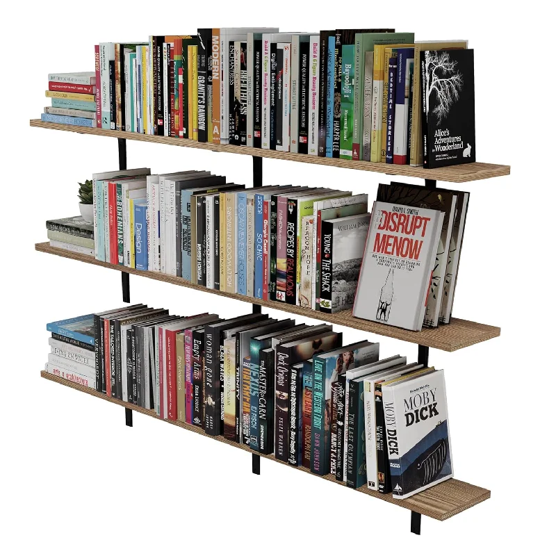 Nola 48"X6" Floating Shelves Wall Mounted, Wall Bookshelf Living Room, Rustic