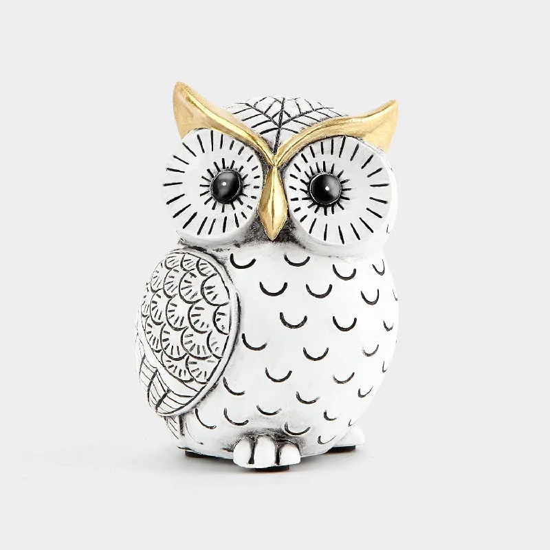 Owl Statue For Home Decor Accents,Owl Decor For Bookshelf Bedroom Living Room