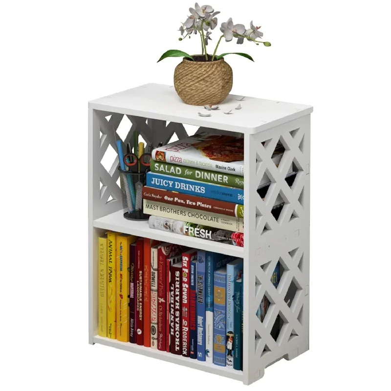 Small Bookshelf, 3 Tier Bookshelf For Small Spaces, 2 Shelf Bookcase Kids, Boo