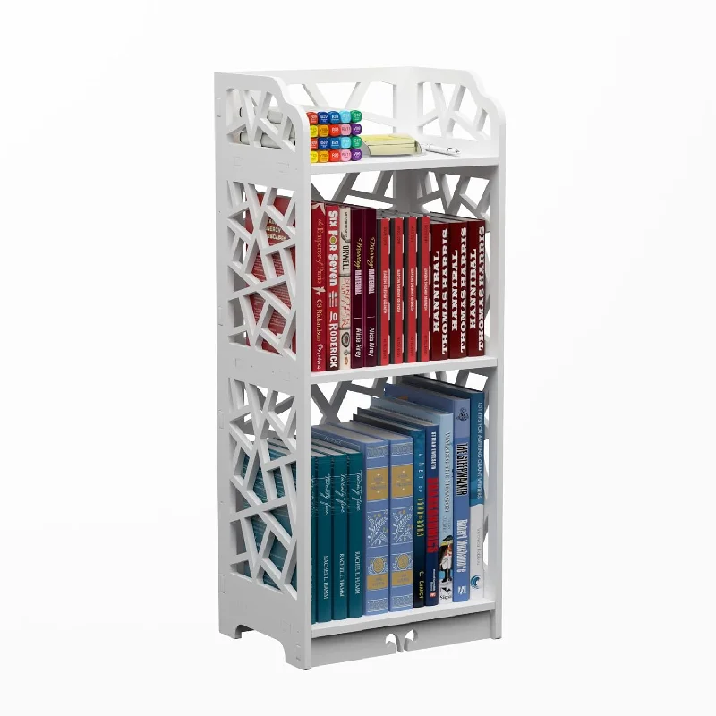 Small Bookshelf, Bookcase For Small Spaces, 3 Tier 2 Shelf Bookshelves Bookcas