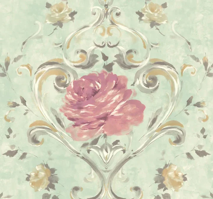 Amy Turquoise Wallpaper from the Jasper Collection