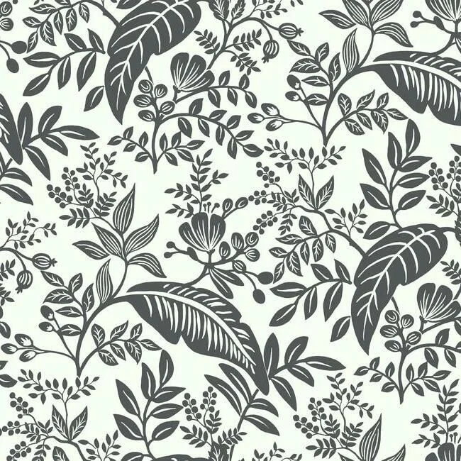 Canopy Wallpaper in Black and White from the Rifle Paper Co. Collection