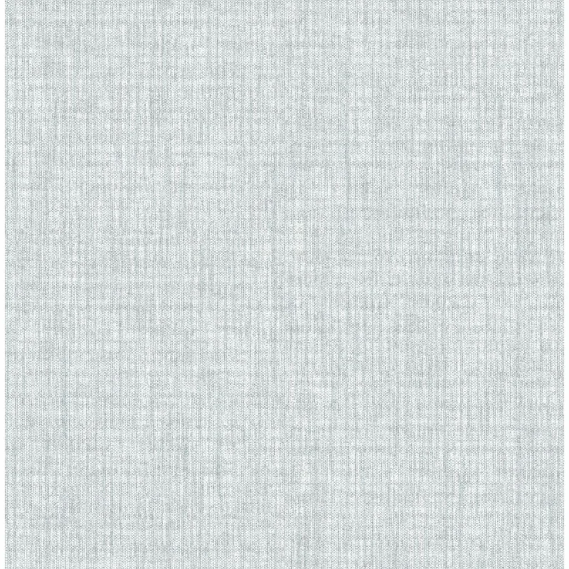 Chenille Faux Linen Wallpaper in Light Blue from the Bluebell Collection