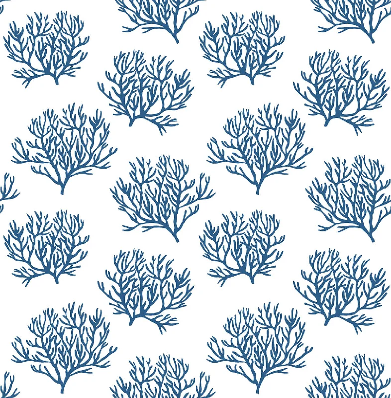 Coastal Coral Reef Peel-and-Stick Wallpaper in Marine Blue