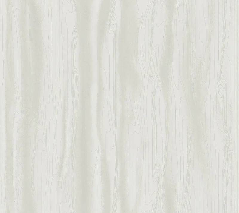 Fantasy Faux Bois White/Pearl Wallpaper