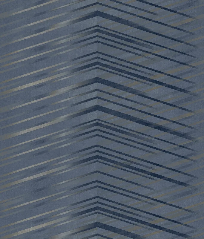 Glistening Chevron Navy Wallpaper