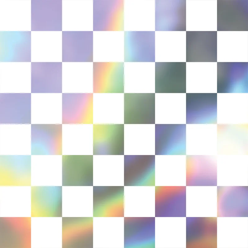 White Holographic Check