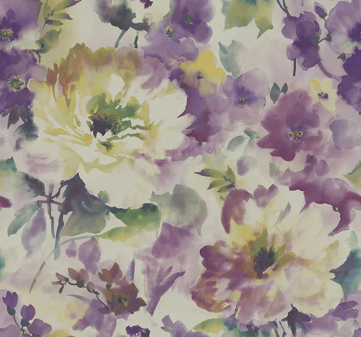 Juliet Silver/Purple Wallpaper from the Romance Collection