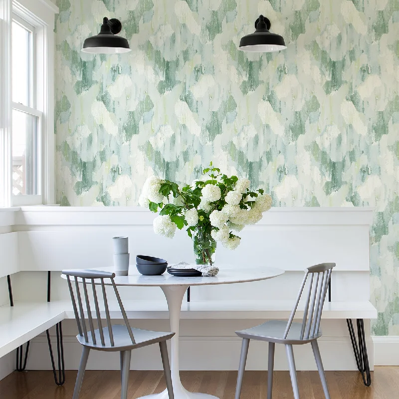 Mahi Green Abstract Wallpaper from the Scott Living II Collection