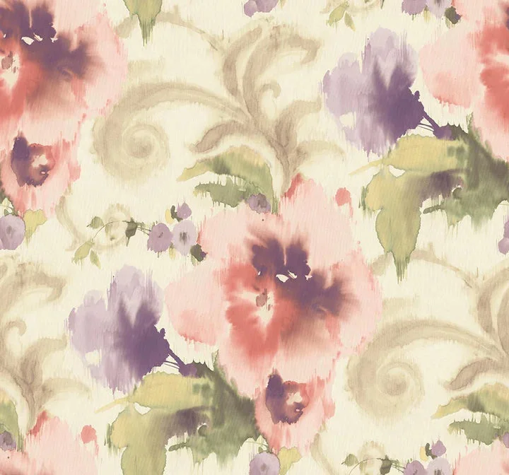 Marilyn Light Pink/White Wallpaper from the Romance Collection