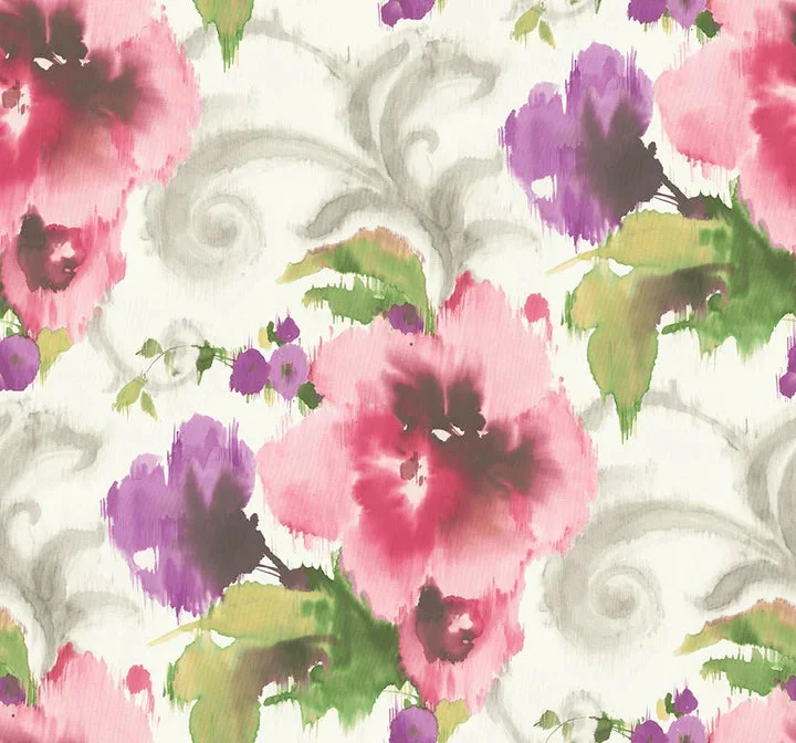 Marilyn Pink/White Wallpaper from the Romance Collection