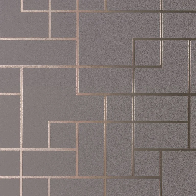 Mason Geometric Wallpaper in Dark Grey from the Polished Collection