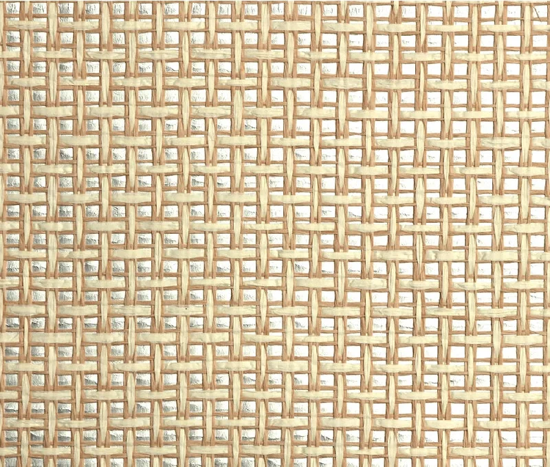 Natural Weave Wallpaper in Wheat and Silver from the Elemental Collection by Burke Decor