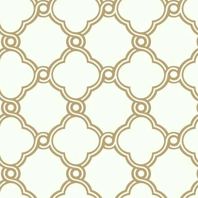 Open Trellis Wallpaper in Gold from the Silhouettes Collection