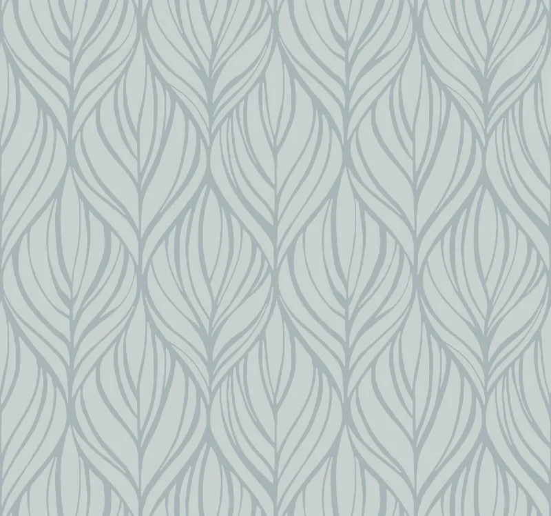 Palma Blue/Silver Wallpaper