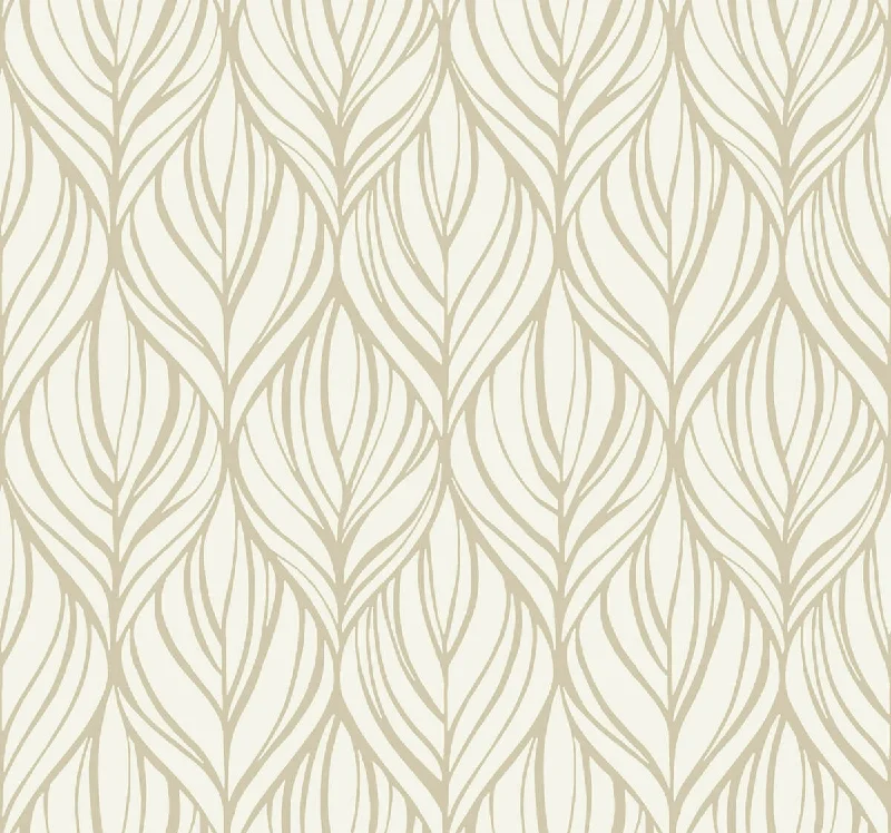 Palma White/Gold Wallpaper