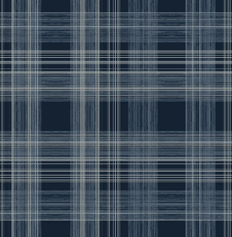 Rad Plaid Peel & Stick Wallpaper in Denim Blue