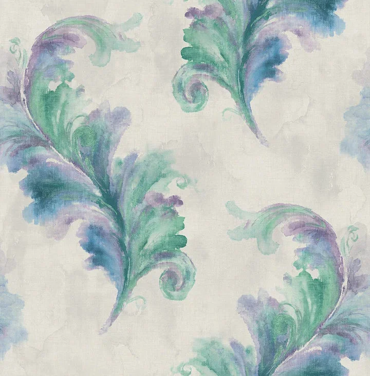 Scarlett O'Hara Silver/Purple Wallpaper from the Romance Collection