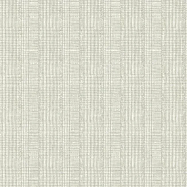 Shirting Plaid Wallpaper in Off-White from the Traveler Collection by Ronald Redding