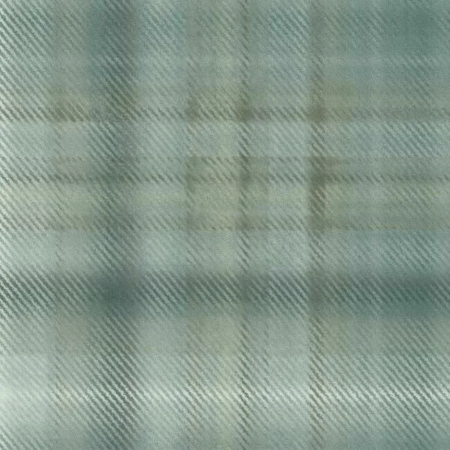 Sterling Plaid Wallpaper in Green from the Traveler Collection by Ronald Redding