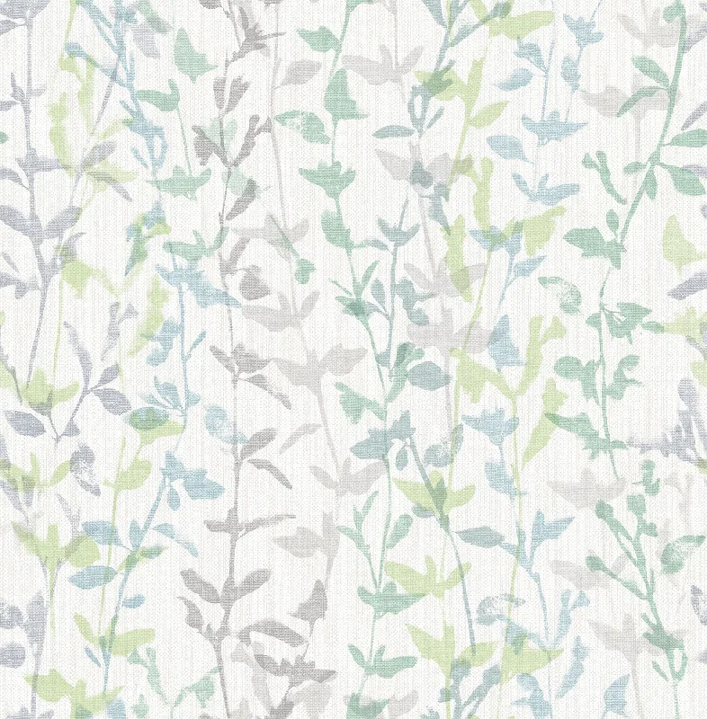 Thea Floral Trail Wallpaper in Green from the Scott Living Collection