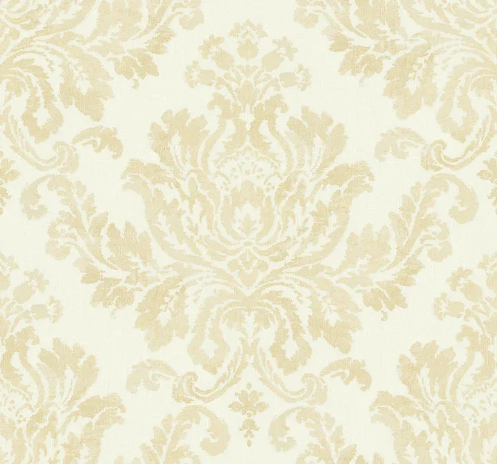 Verona White/Gold Wallpaper from the Romance Collection