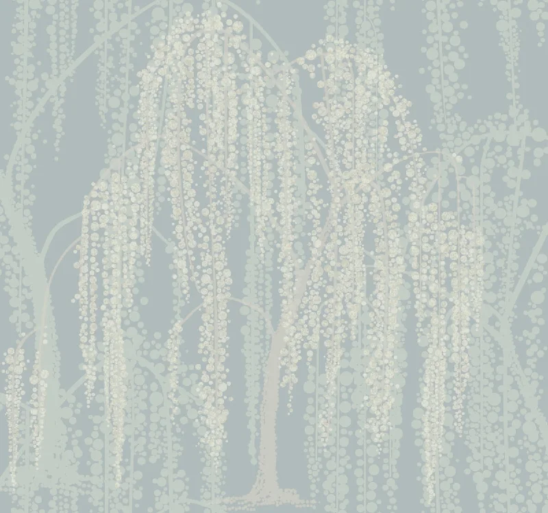 Willow Glow Smokey Blue Wallpaper