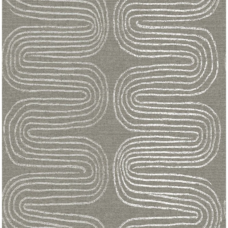 Zephyr Abstract Stripe Wallpaper in Brown from the Celadon Collection