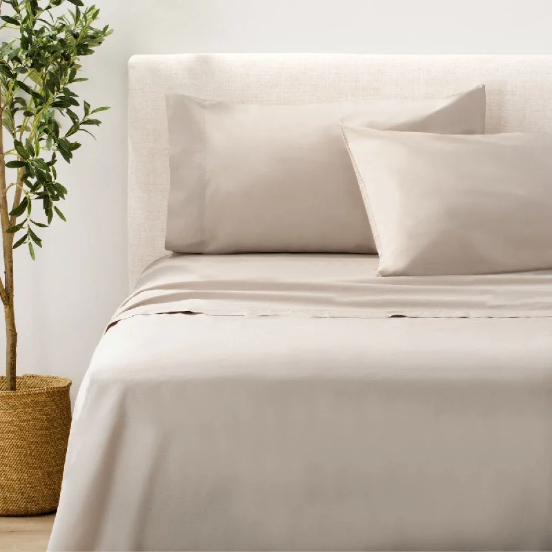 by Nate Berkus 200TC 100% Cotton Percale 3-Piece Sheet Set Crisp, Cool, and Breathable Bedding from mDesign Twin XL Size