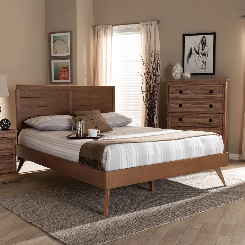 Carson Carrington Ulvsta Mid-century Walnut Finish Wood Platform Bed