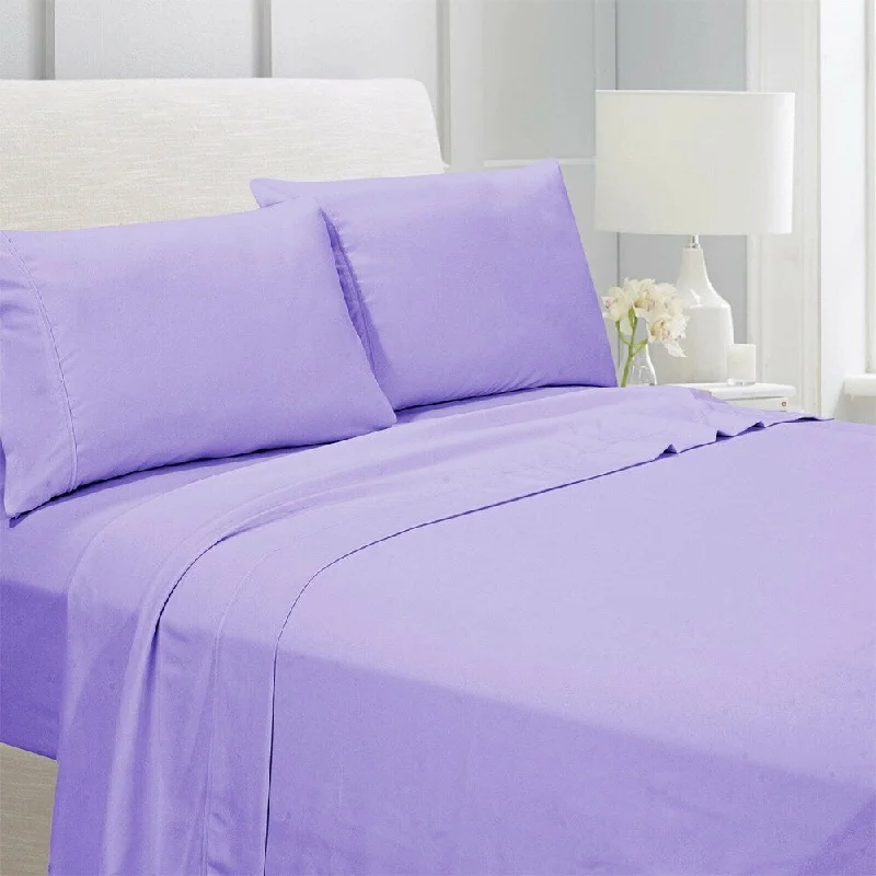 Egyptian Comfort 1800 Count 4 Piece Bed Sheet Set King Lavender