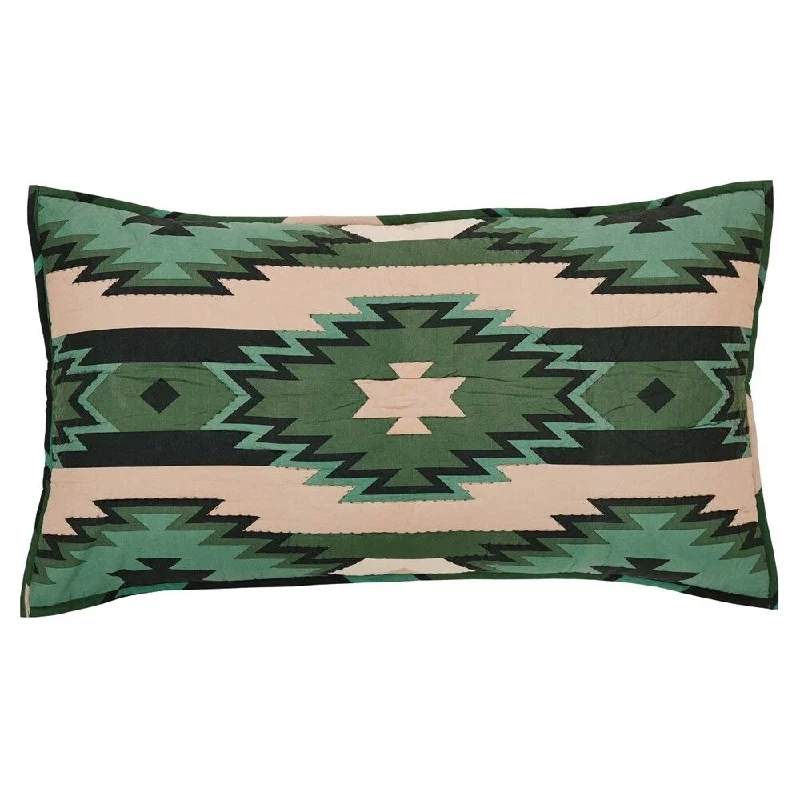 Green Rustic Bedding VHC Sante Fe Sham Cotton Southwestern