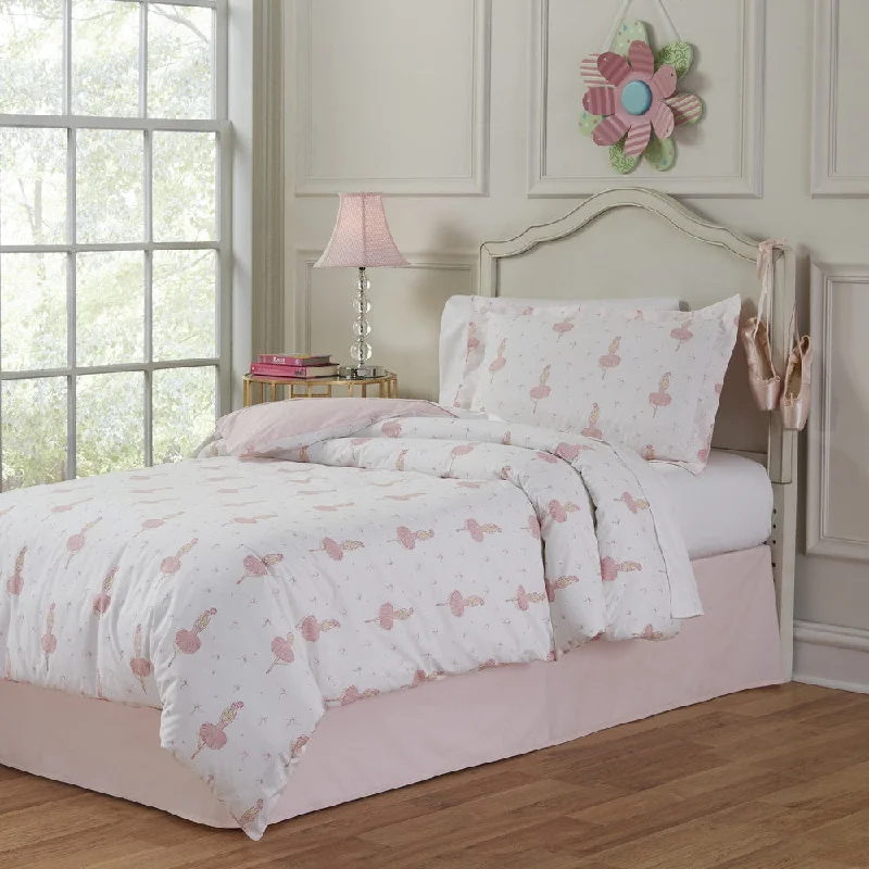 Lullaby Bedding Ballerina Cotton Printed 4-piece Comforter Set