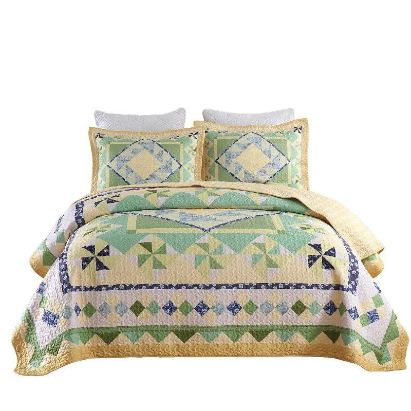 MarCielo 3 Pcs Summer Lightweight Quilt Bedspread Set B197