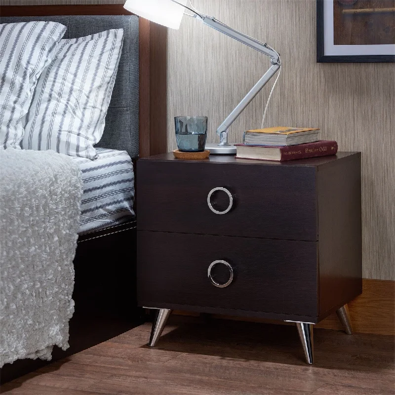 Modern Nightstands Bedside Table, Home Decor Sofa Side End Table Bedside Storage Cabinet with Chromed Plastic Legs for Bedroom