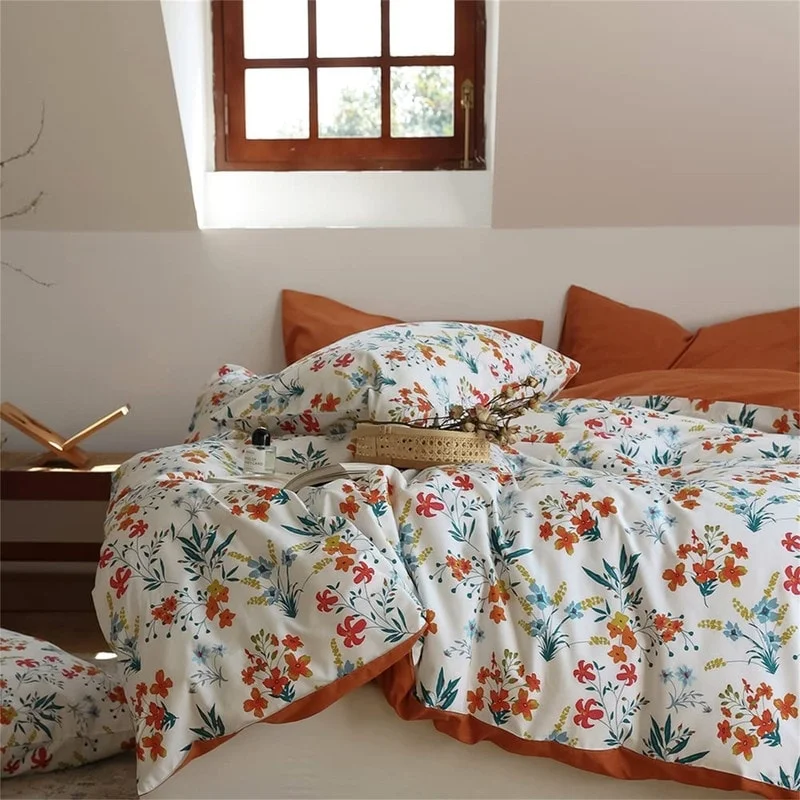 Reversible Soft Floral Bedding Comforters