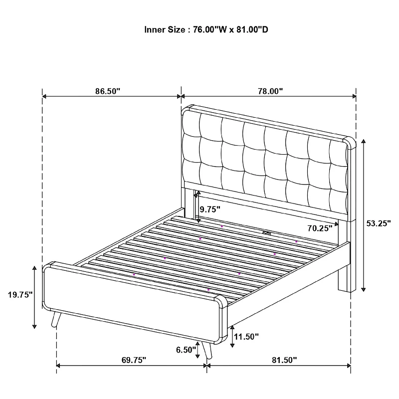 Robyn Contemporary Wood Platform Bed Dark Walnut