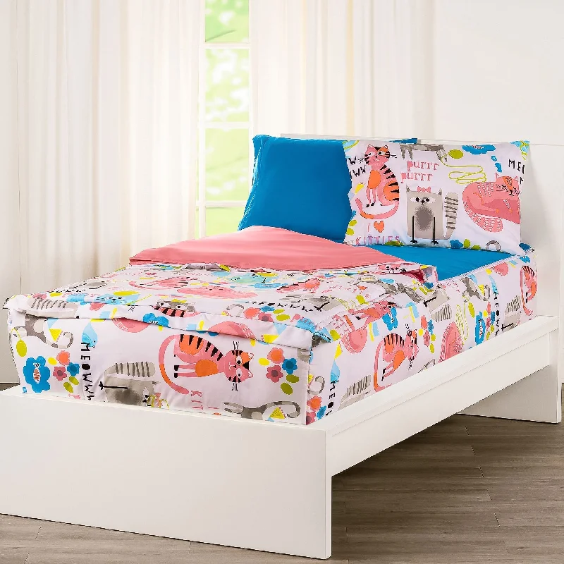 Siscovers I Heart Cats Bunkie Deluxe Zipper Bedding Set