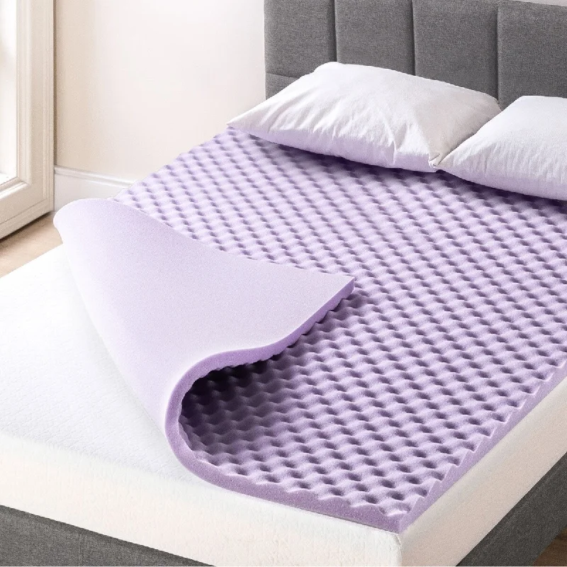 1.5 Inch Lavender Egg Crate Memory Foam Mattress Topper