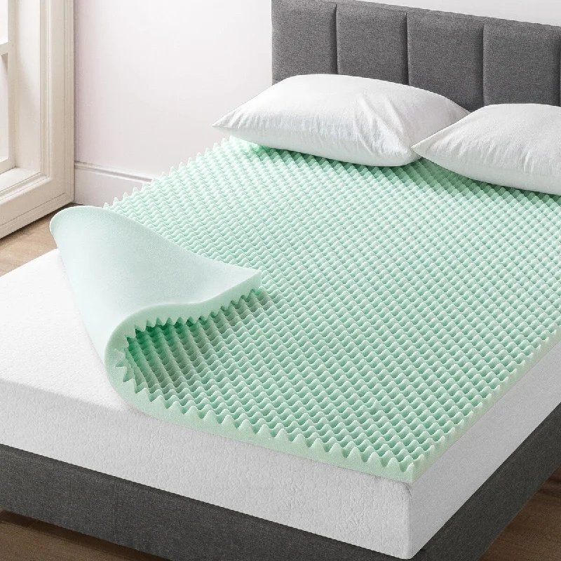 2 Inch Egg Crate Memory Foam Mattress Topper with Calming Aloe Infusion