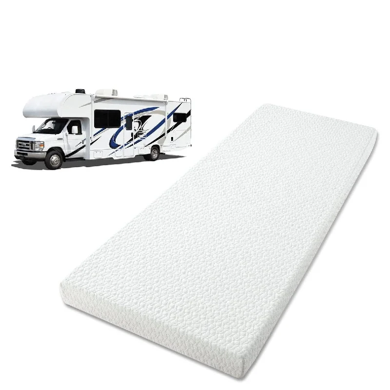 4-Inch Medium Firm Memory Foam RV Mattress Topper with Cover