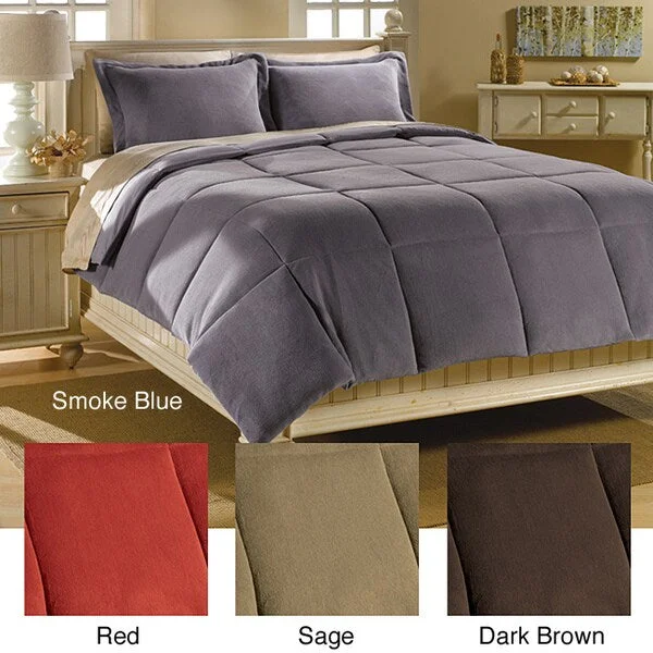 All Seasons Plush Down Alternative 3-piece Comforter and Sham Set