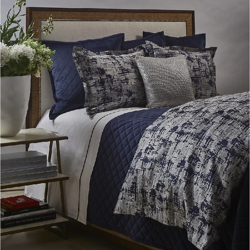 Art of Home from Ann Gish Navy and Silver Scratch Duvet Set