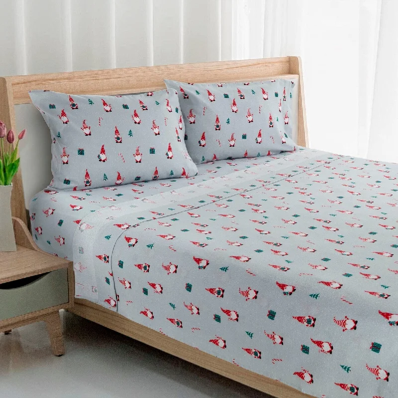 Avanti Gnome Sweet Gnome Flannel Queen Sheet Set