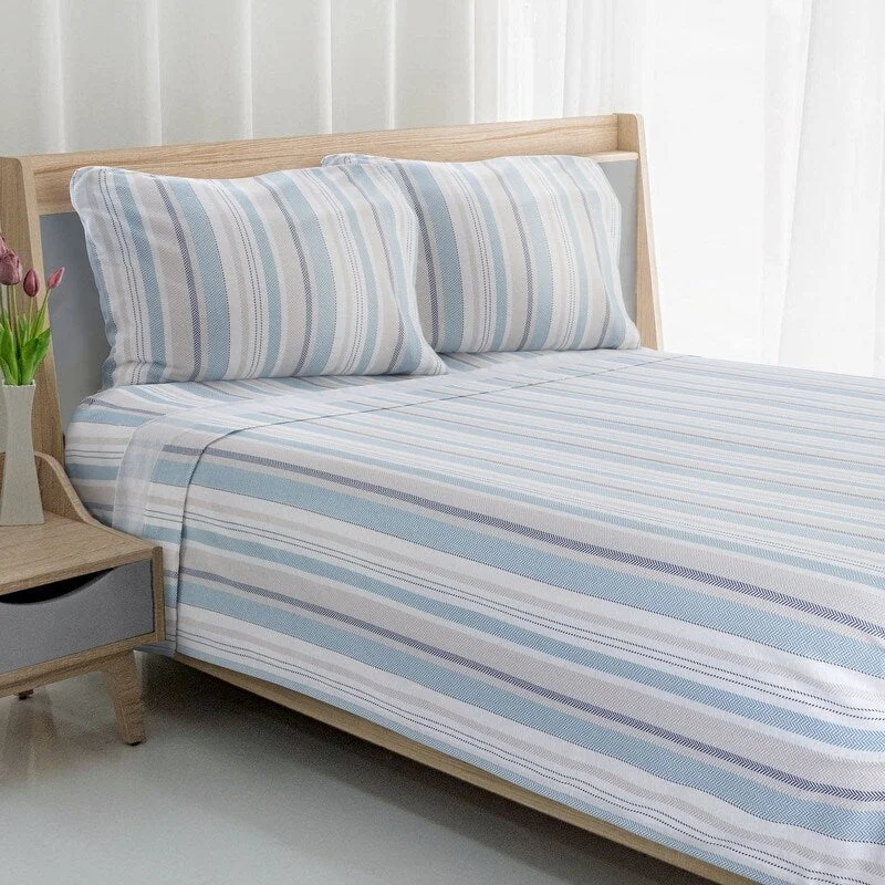 Avanti Pajama Stripe Flannel King Sheet Set