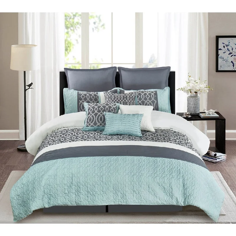 Belinda Comforter Set in Grey